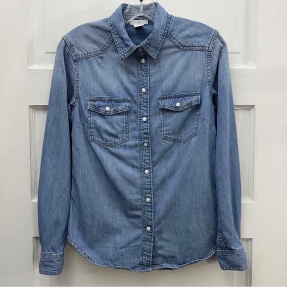 Tops - H&M L.O.G.G. Western Denim Shirt Womens XS